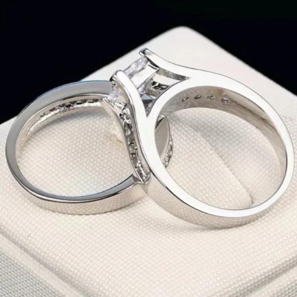 NEW SET 925 STERLING STERLING DIAMOND RING, CUTE RING, SHINY RING. - Picture 4 of 6